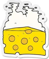 sticker of a cartoon cheese vector