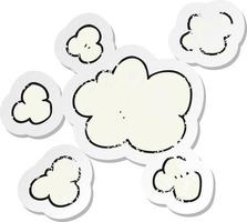retro distressed sticker of a cartoon steam clouds vector