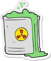 pegatina de una caricatura de desechos radiactivos vector