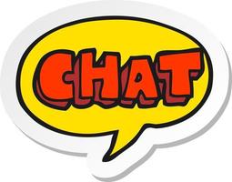 sticker of a cartoon chat symbol vector