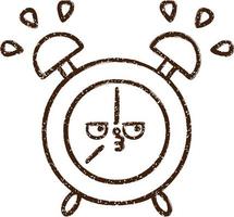 Alarm Clock Charcoal Drawing vector