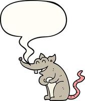 cartoon rat and speech bubble vector