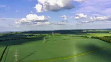 Aerial footage and high angle view of British Countryside, drone's footage photo