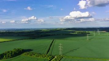 Aerial footage and high angle view of British Countryside, drone's footage photo