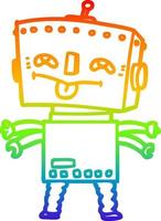 rainbow gradient line drawing cartoon robot vector