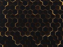 Black abstract background with gold backlight, Grunge surface,Modern shape concept, 3d Rendering. photo