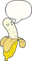 cartoon banana and speech bubble vector