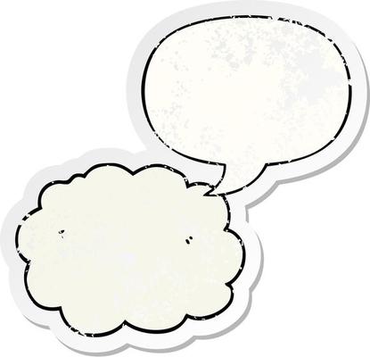 cartoon cloud and speech bubble distressed sticker