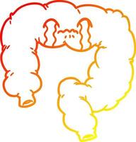 warm gradient line drawing cartoon colon vector