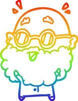 rainbow gradient line drawing cute surprised old man vector