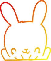 warm gradient line drawing cartoon rabbit vector