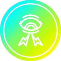 mystic eye circular in cold gradient spectrum vector