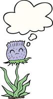 cartoon thistle and thought bubble vector