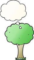 cartoon tree and thought bubble in smooth gradient style vector