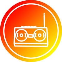 reproductor de casetes de radio circular en espectro de gradiente caliente vector