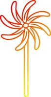 warm gradient line drawing toy windmill vector