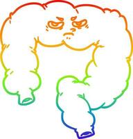 rainbow gradient line drawing cartoon angry colon vector