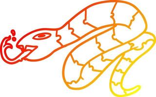 warm gradient line drawing hissing snake vector