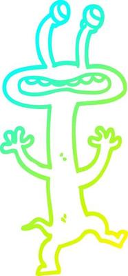 cold gradient line drawing cartoon monster
