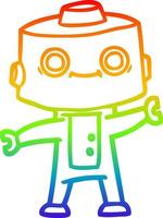 rainbow gradient line drawing cartoon robot vector