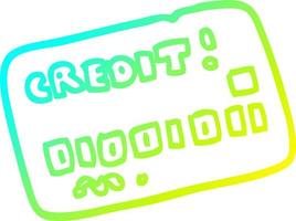 cold gradient line drawing cartoon credit card vector