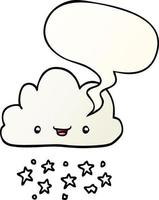 cartoon storm cloud and speech bubble in smooth gradient style vector