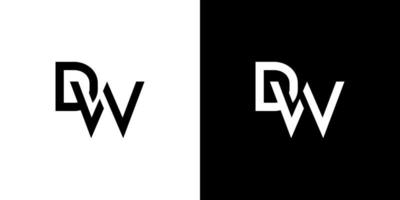 plantilla de vector de icono de monograma de diseño de logotipo de letra dlw inicial.logotipo de dw