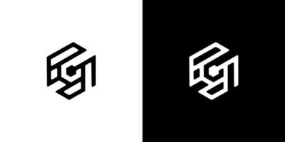 plantilla de vector de icono de monograma de polígono de diseño de logotipo de letra g