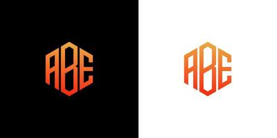 plantilla de vector de icono de monograma de polígono de diseño de logotipo de letra abe