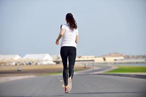 woman jogging at morning photo