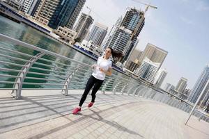 woman jogging at morning photo