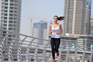 woman jogging at morning photo