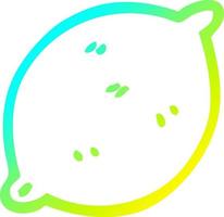 cold gradient line drawing cartoon lime fruit vector