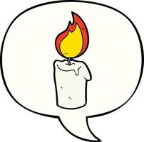 cartoon candle and speech bubble vector