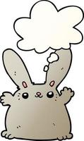 cartoon rabbit and thought bubble in smooth gradient style vector