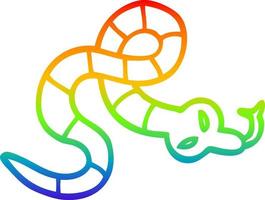 rainbow gradient line drawing cartoon poisonous snake vector