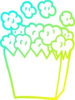 línea de gradiente frío dibujo palomitas de maíz de dibujos animados vector