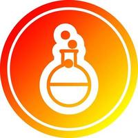 science experiment circular in hot gradient spectrum vector