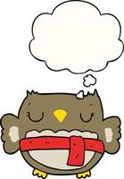 cartoon owl and thought bubble vector