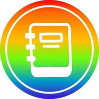 note book circular in rainbow spectrum vector