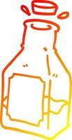 warm gradient line drawing cartoon drink in decanter vector