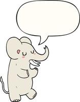 cartoon elephant and speech bubble vector