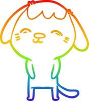 rainbow gradient line drawing happy cartoon dog vector