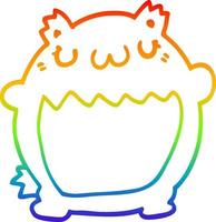 rainbow gradient line drawing cartoon bear vector