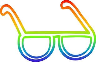 rainbow gradient line drawing cartoon sunglasses vector