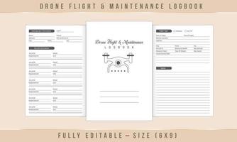 Drone Flight and Maintenance Logbook Interior Design vector