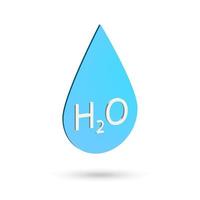 Water drop with H2O sign, eco concept.