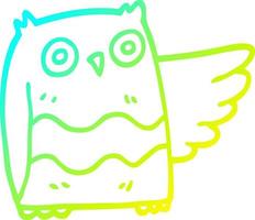 cold gradient line drawing cartoon cute owl vector