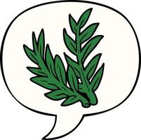 cartoon plant and speech bubble vector