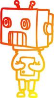 warm gradient line drawing cartoon robot vector